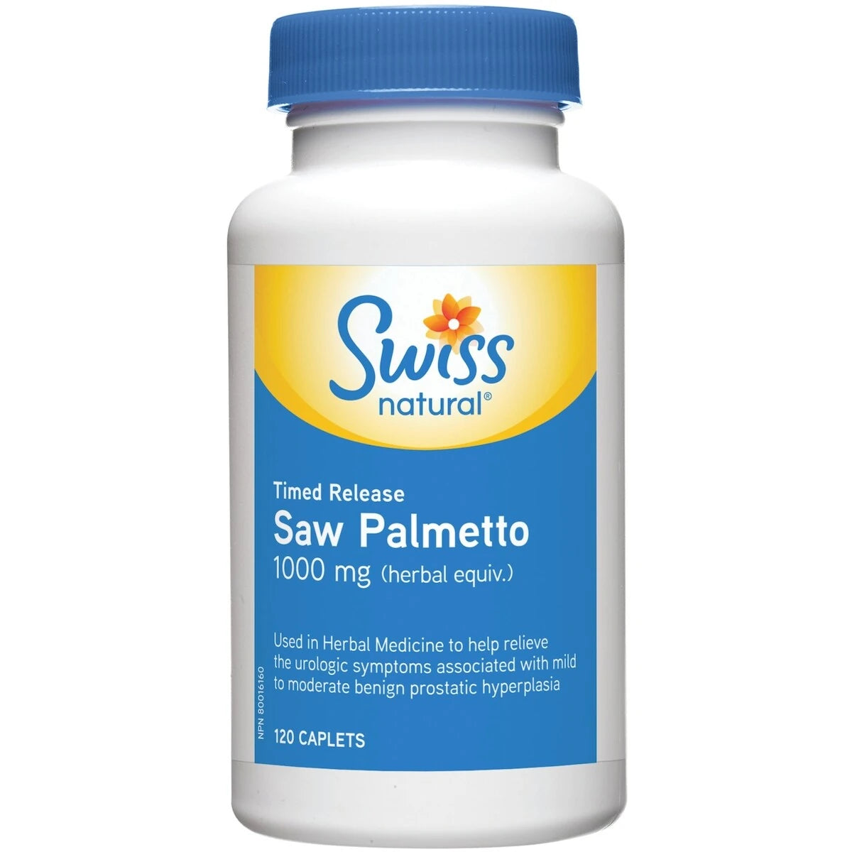 Swiss Timed Release Saw Palmetto 1000 mg (DHE) (120 caplets) front package