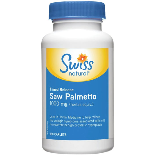 Swiss Timed Release Saw Palmetto 1000 mg (DHE) (120 caplets) front package