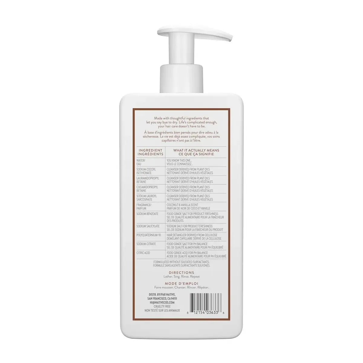 Native Coconut & Vanilla Moisturizing Shampoo product detail