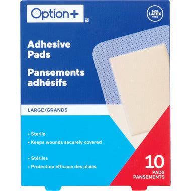 Option+ Adhesive Pads, Large, 10