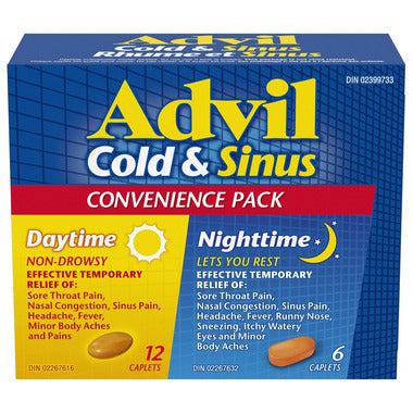 Advil Rhume et Sinus Pack Pratique Jour et Nuit - 18 caplets