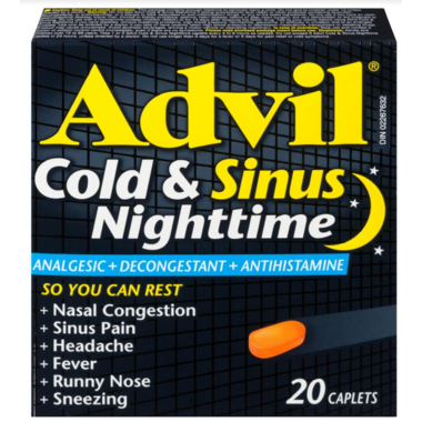 Advil Rhume et Sinus Nuit 20 caplets