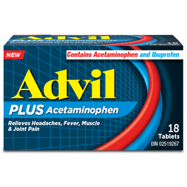 Advil PLUS Acetaminophen, Ibuprofen and Acetaminophen Tablets