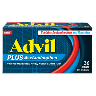 Advil PLUS Acetaminophen, Ibuprofen and Acetaminophen Tablets