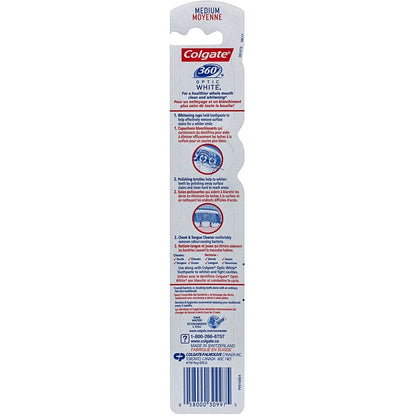 Colgate 360 Optic White Whitening Toothbrush, Medium product detail