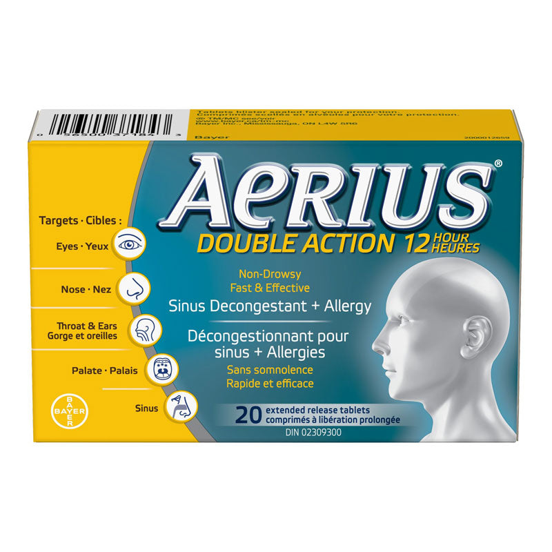 Aerius Double Action Sinus + Allergy 10 tablets