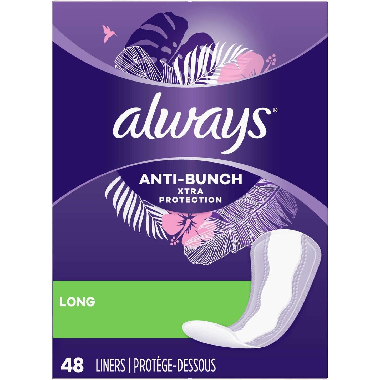 Paquet de 48 doublures longues Always Anti-Bunch