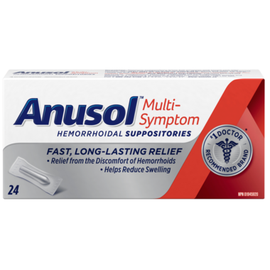 Anusol Suppositoires multi-symptômes, paquet de 24