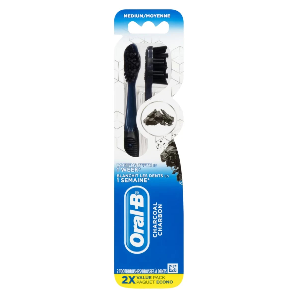 Oral B Advanced Whitening Charcoal Toothbrushes, Medium, 2 Count product image