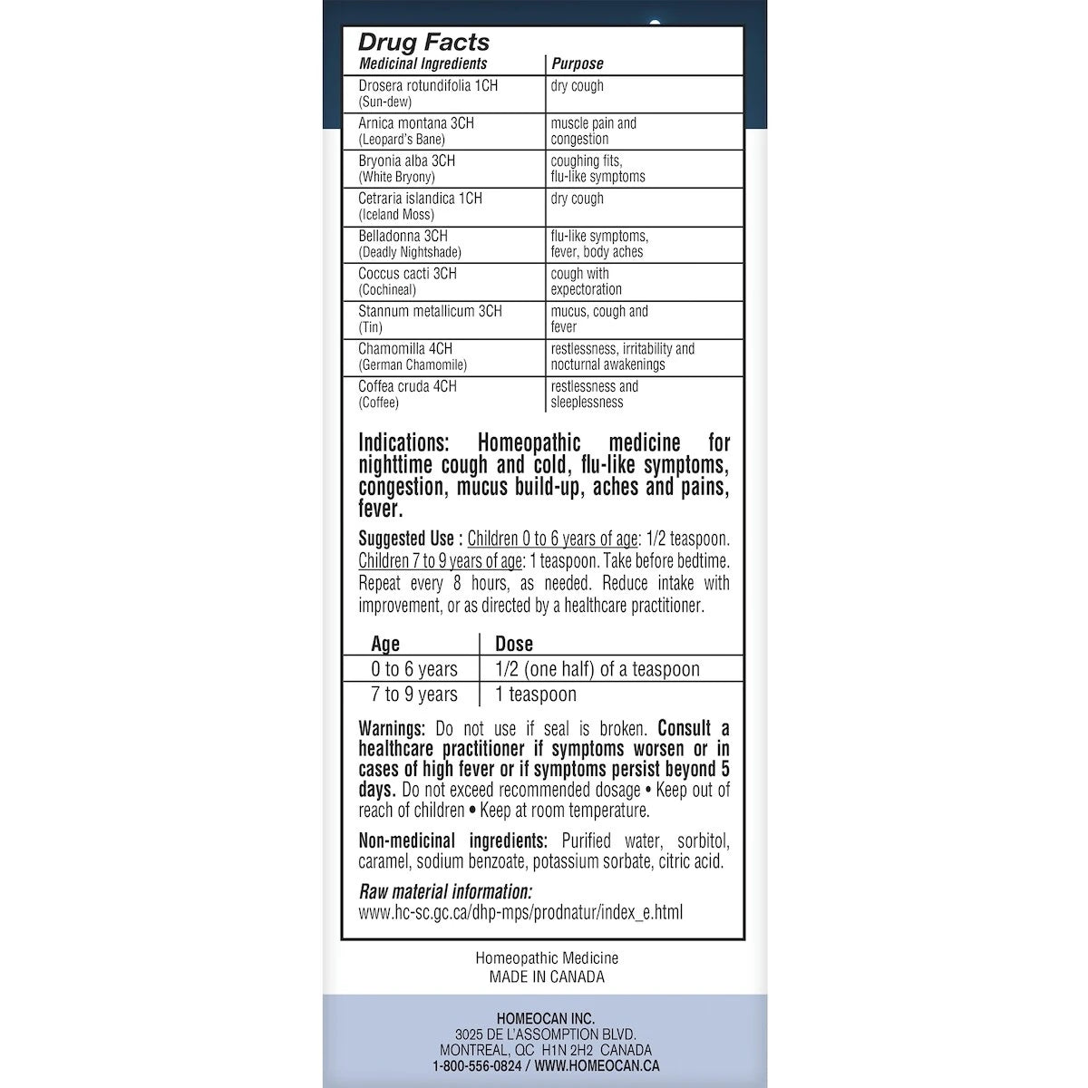 Homeocan Kids 0-9 Night Syrup product detail