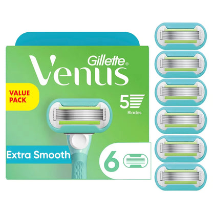 Venus Gillette Extra Smooth Women's Razor Blade, 6 Refills front package