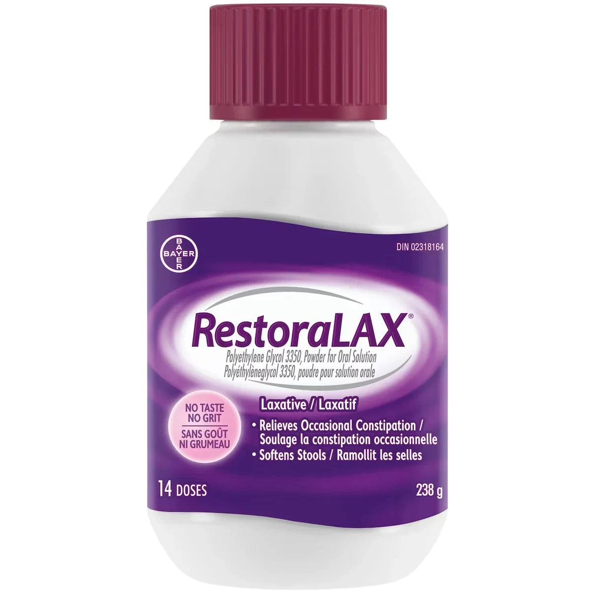 Restoralax Powder Laxative, No Taste, No Grit, No Gas, No Bloating, No Cramps, 14 Doses, 238 Grams product package
