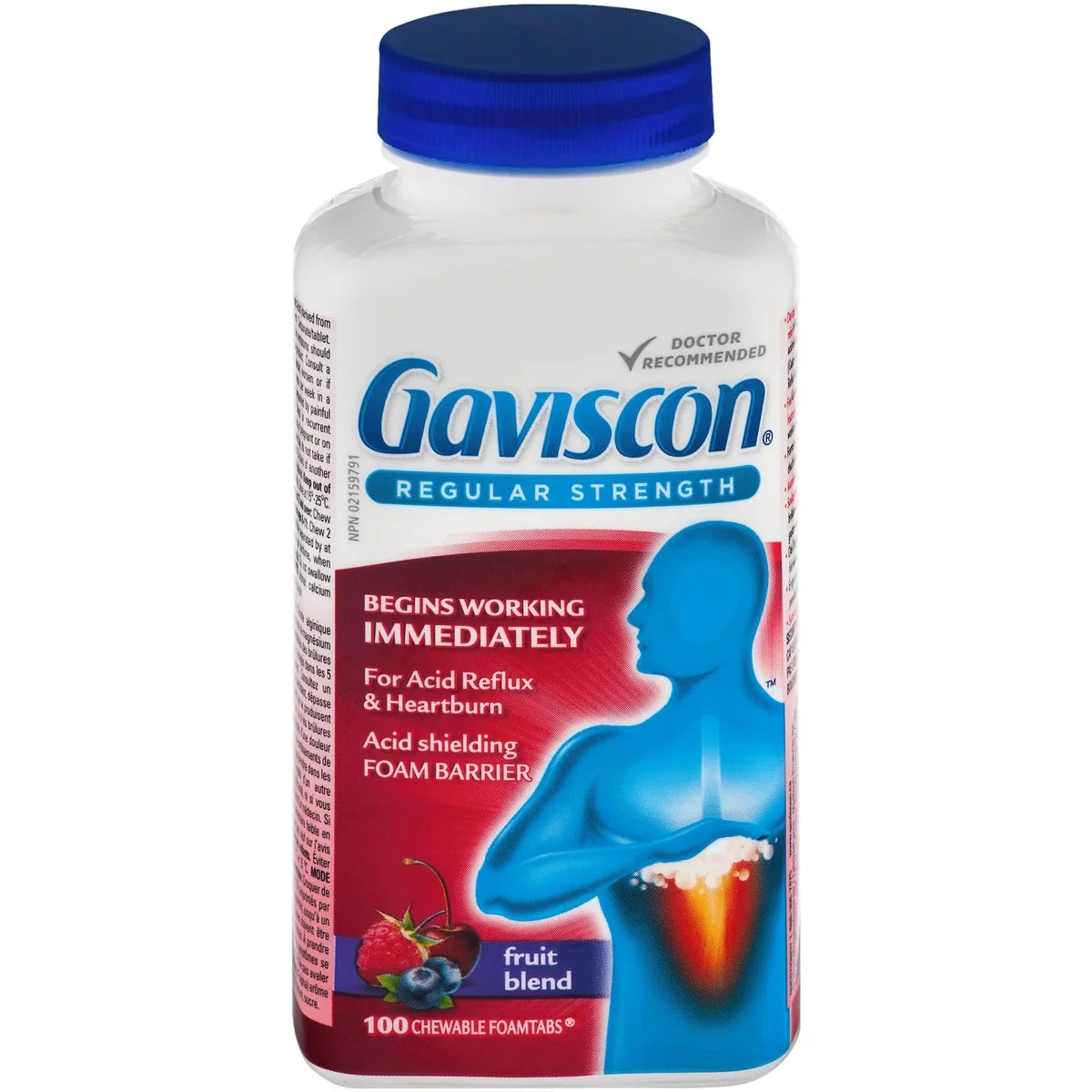 Gaviscon Regular Strength Tablet Fruit Blend front package