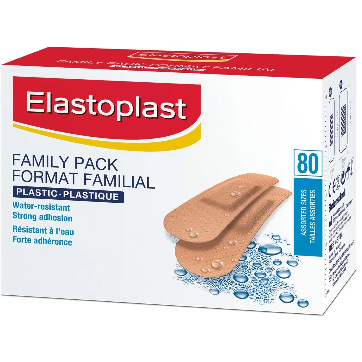 Elastoplast Plastic, 80 Strips Family Pack front package