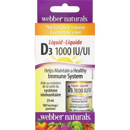 Webber Vitamin D3 I000 IU front package