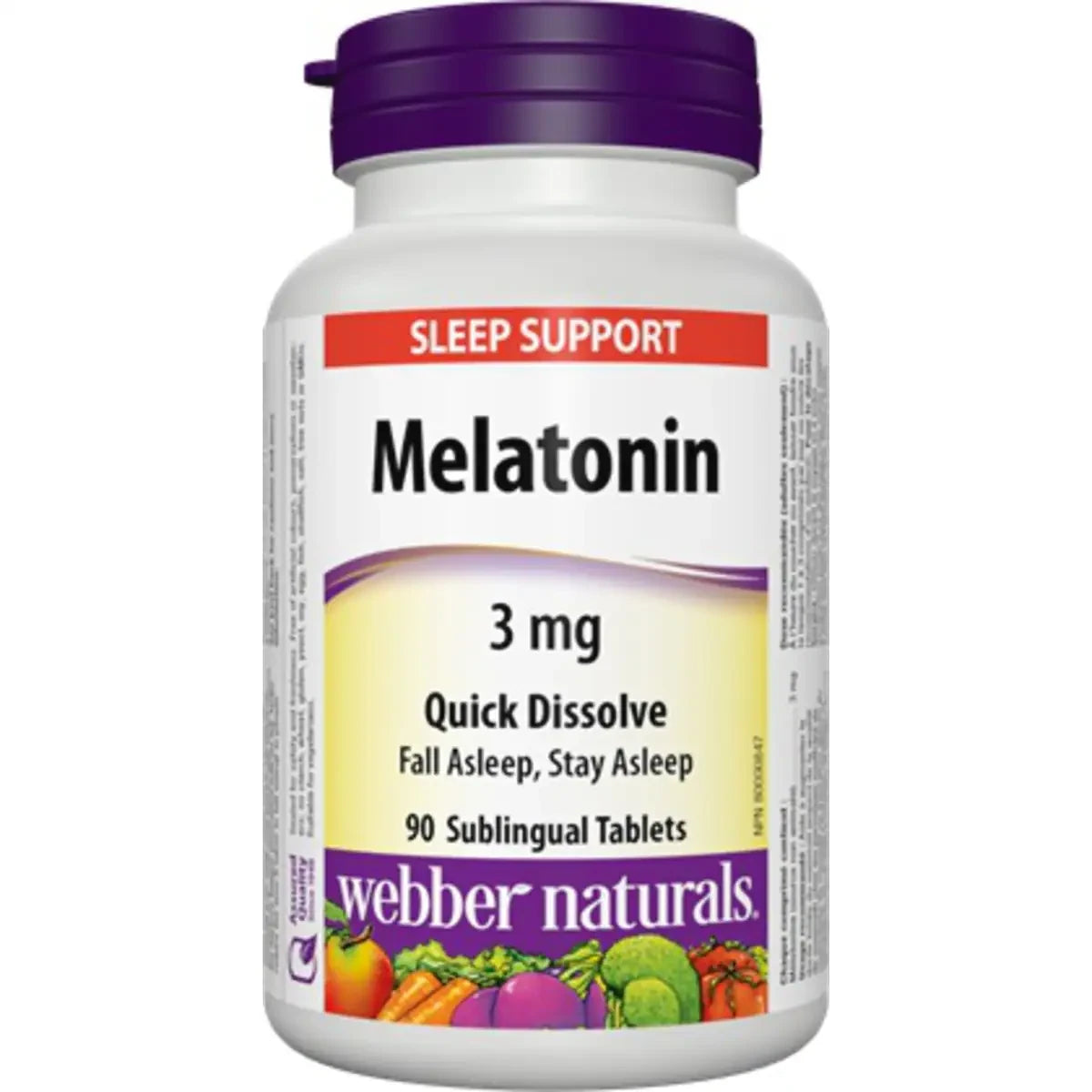 Webber Melatonin Quick Dissolve 3 mg front package