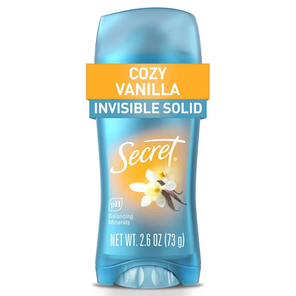 Secret Invisible Solid Antiperspirant and Deodorant, Vanilla Scent, 73 g front package