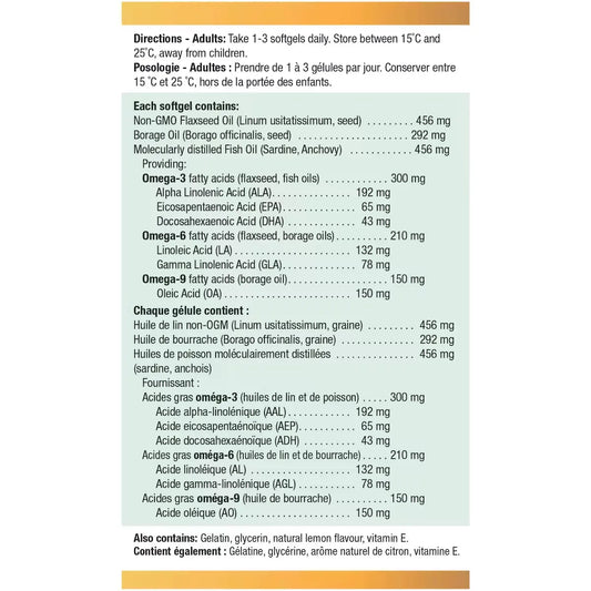 Jamieson Omega 3-6-9 No Fishy Aftertaste 1,200mg product detail