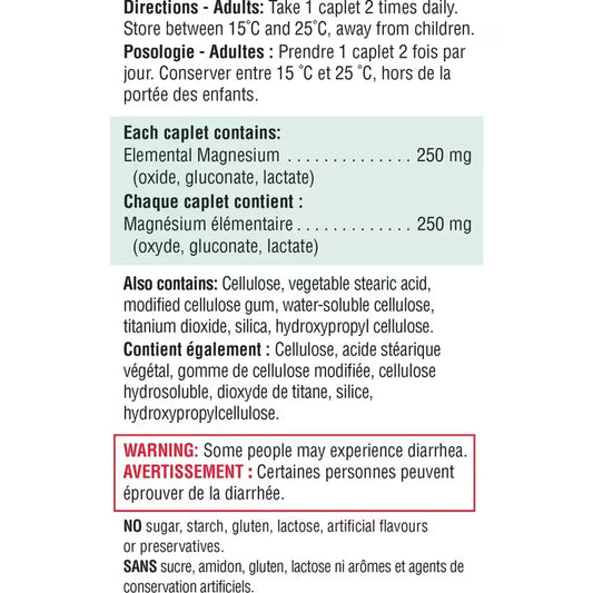 Jamieson Magnesium High Potency Caplets, 250 mg Value Pack 150 count product detail
