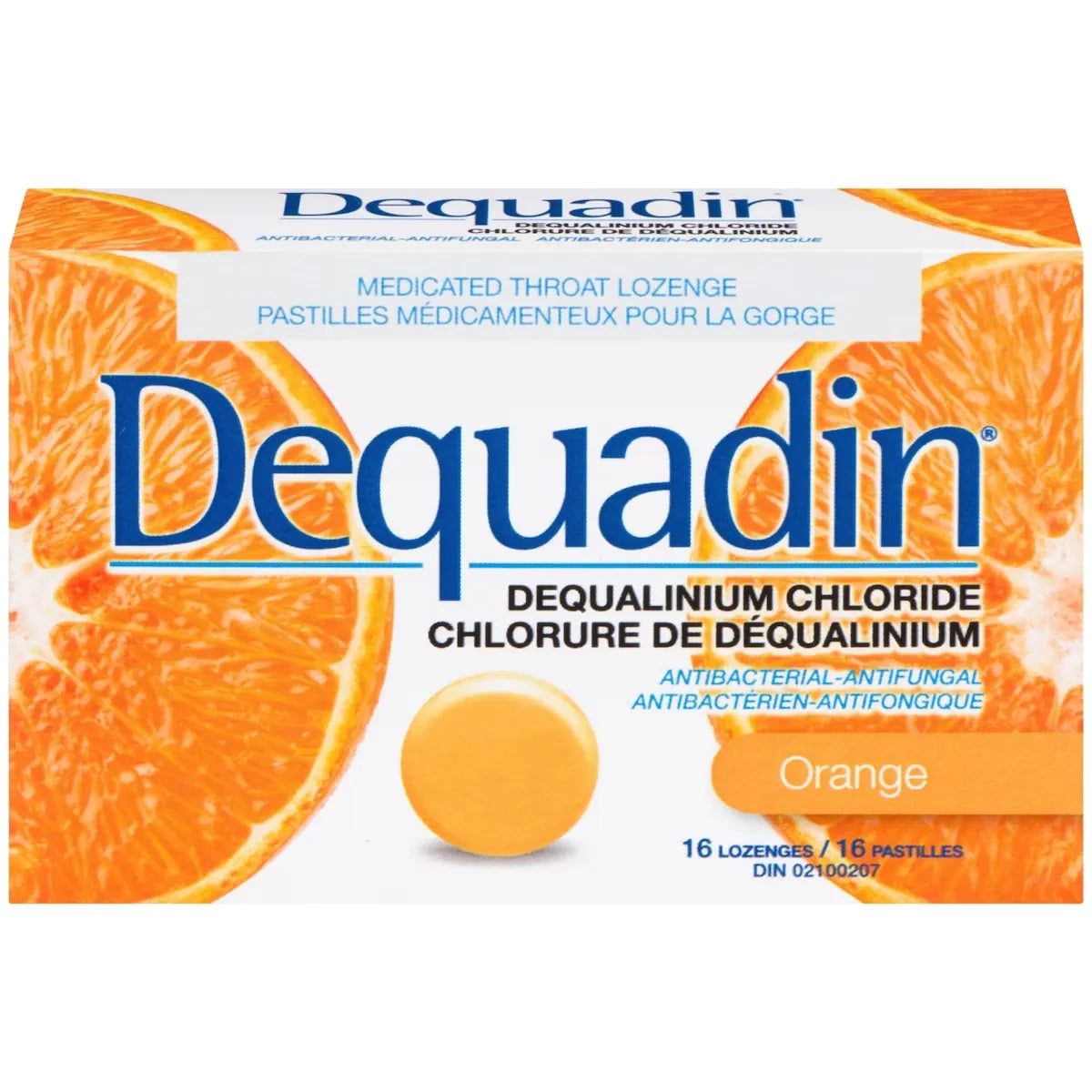 Dequadin Dequalinium Chloride Orange 16 Lozenges product detail