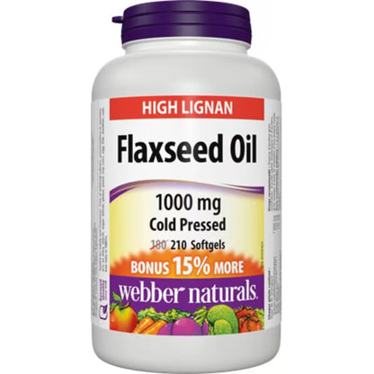 Webber Flaxseed Oil Cold Pressed 1000 mg front package