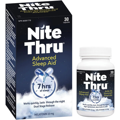 Nite Thru Advanced Sleep Aid Melatonin 10 mg Capsules product detail