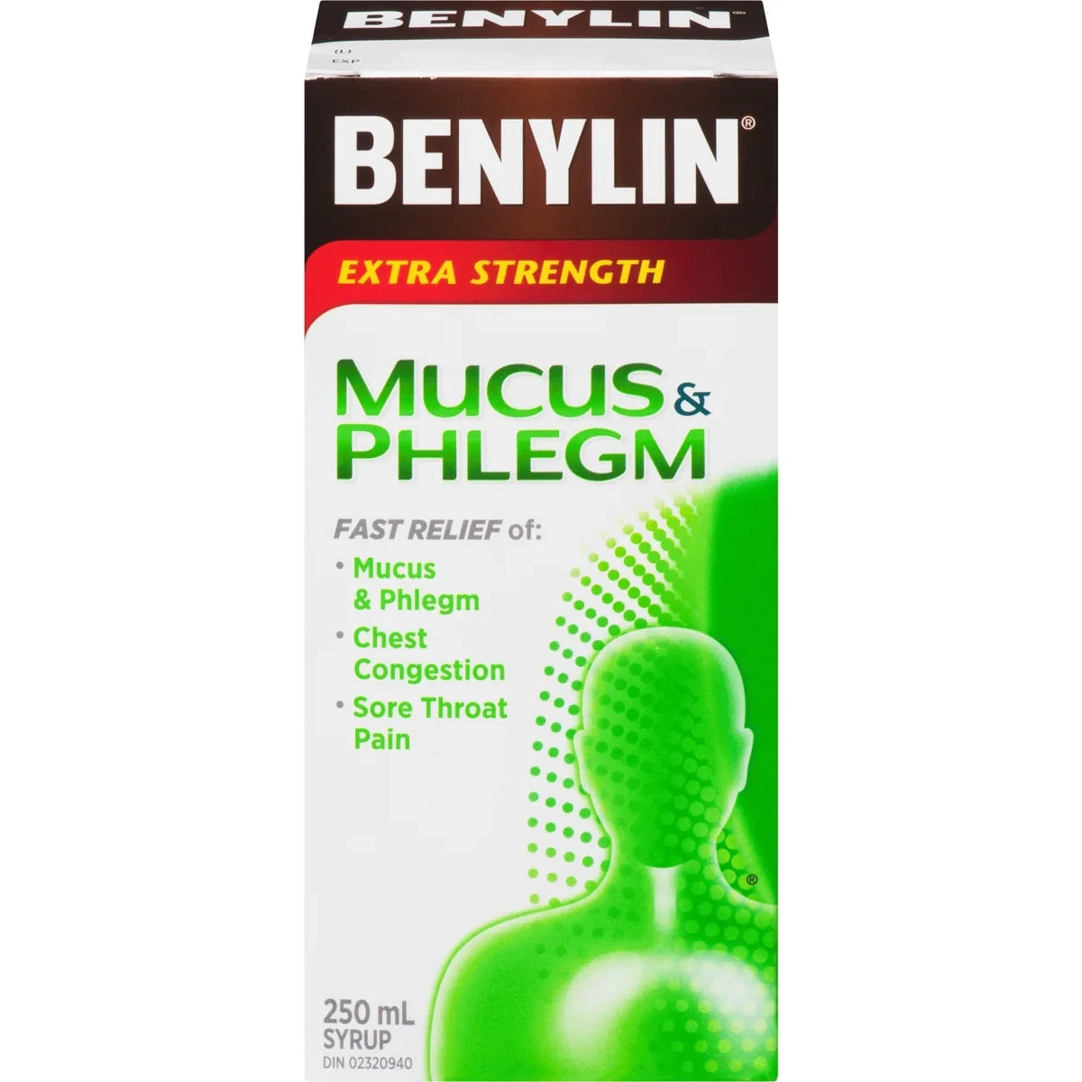 Benylin Extra Strength Cold, Mucus & Phlegm Relief Syrup front package