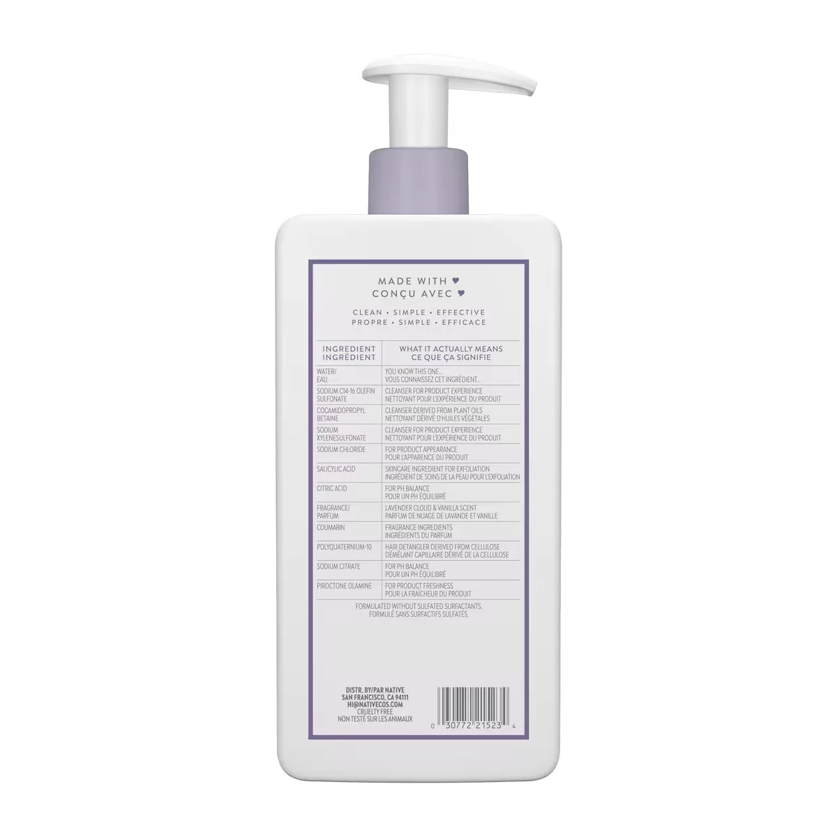 Native Lavendar Cloud & Vanilla Scalp Detox Shampoo product detail