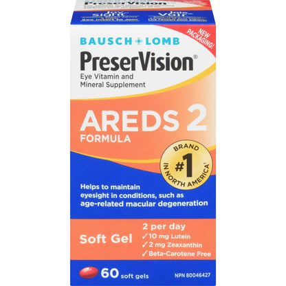 PreserVision Eye Vitamin & Mineral Supplements AREDS 2 Formula 60 Soft Gels 60 capsules alternate view