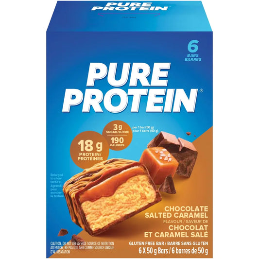 Pure Protein Bars, Chocolate Salted Caramel, Gluten Free Snack Bars front package