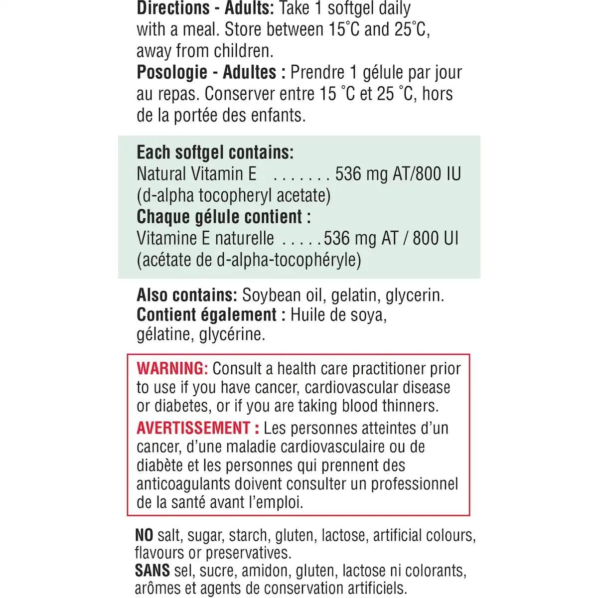 Jamieson Vitamin E 800 IU/536 mg at product detail