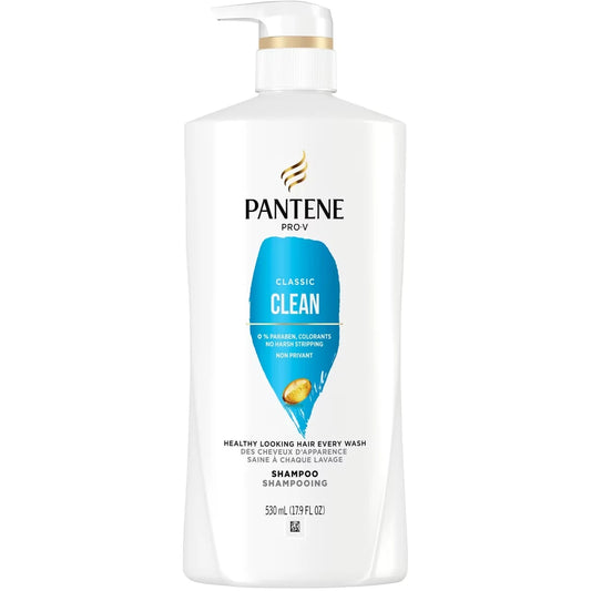 Pantene PRO-V Classic Clean Shampoo, 17.9oz/530mL front package