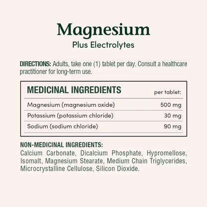 Nature's Bounty Magnesium with Electrolytes Supplement, Helps Maintains Muscle Function, 500mg product detail