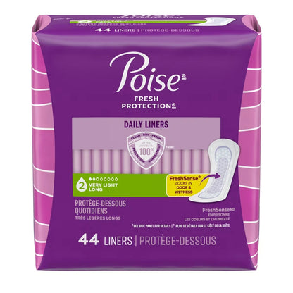 Poise Daily Incontinence Panty Liners, Very Light Absorbency, Long product detail