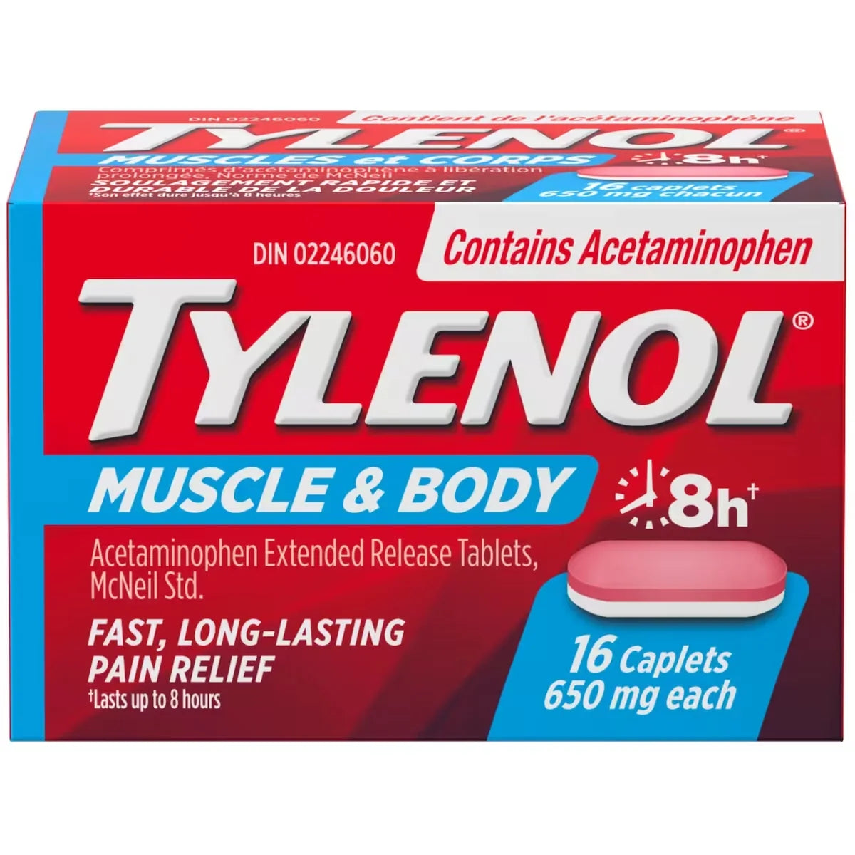 Tylenol Muscle Aches & Body Pain Relief front package