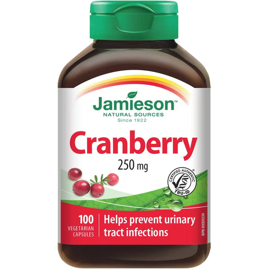Jamieson Cranberry Capsules, 250 mg front package