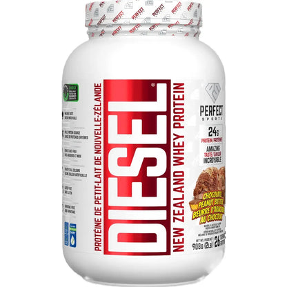 Perfect Sports Diesel New Zealand Whey Protein Powder front package