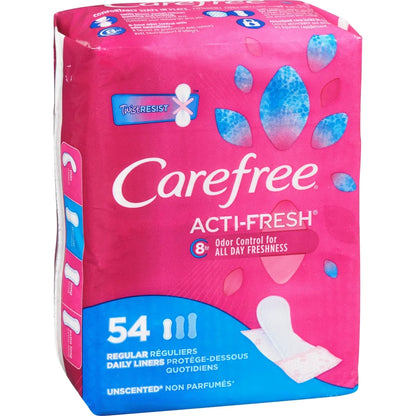 Carefree Acti-Fresh Body Shape Panty Liners Regular To Go Pack of 54 Liners product detail