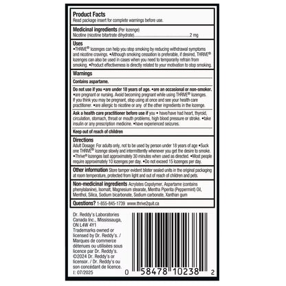 Thrive Lozenges 2mg, Peppermint product detail