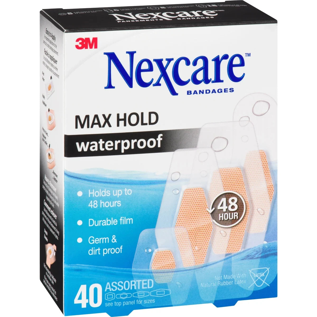 Nexcare Max Hold Waterproof Bandages, Assorted 40 ct value pack 40 count product detail