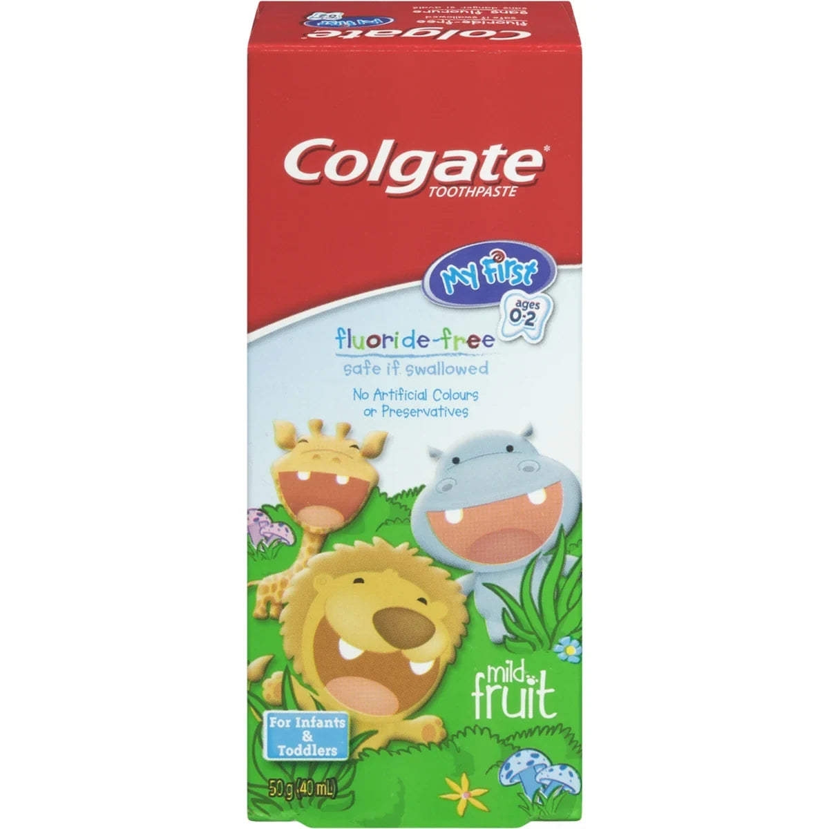 Colgate My First Infant & Toddler Fluoride-Free Toothpaste, Mild Fruit, 40 mL front package