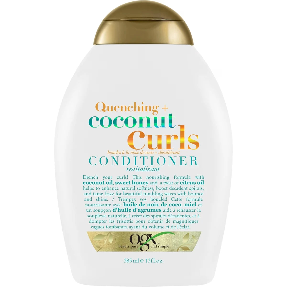 OGX Quenching + Coconut Curls Conditioner front package