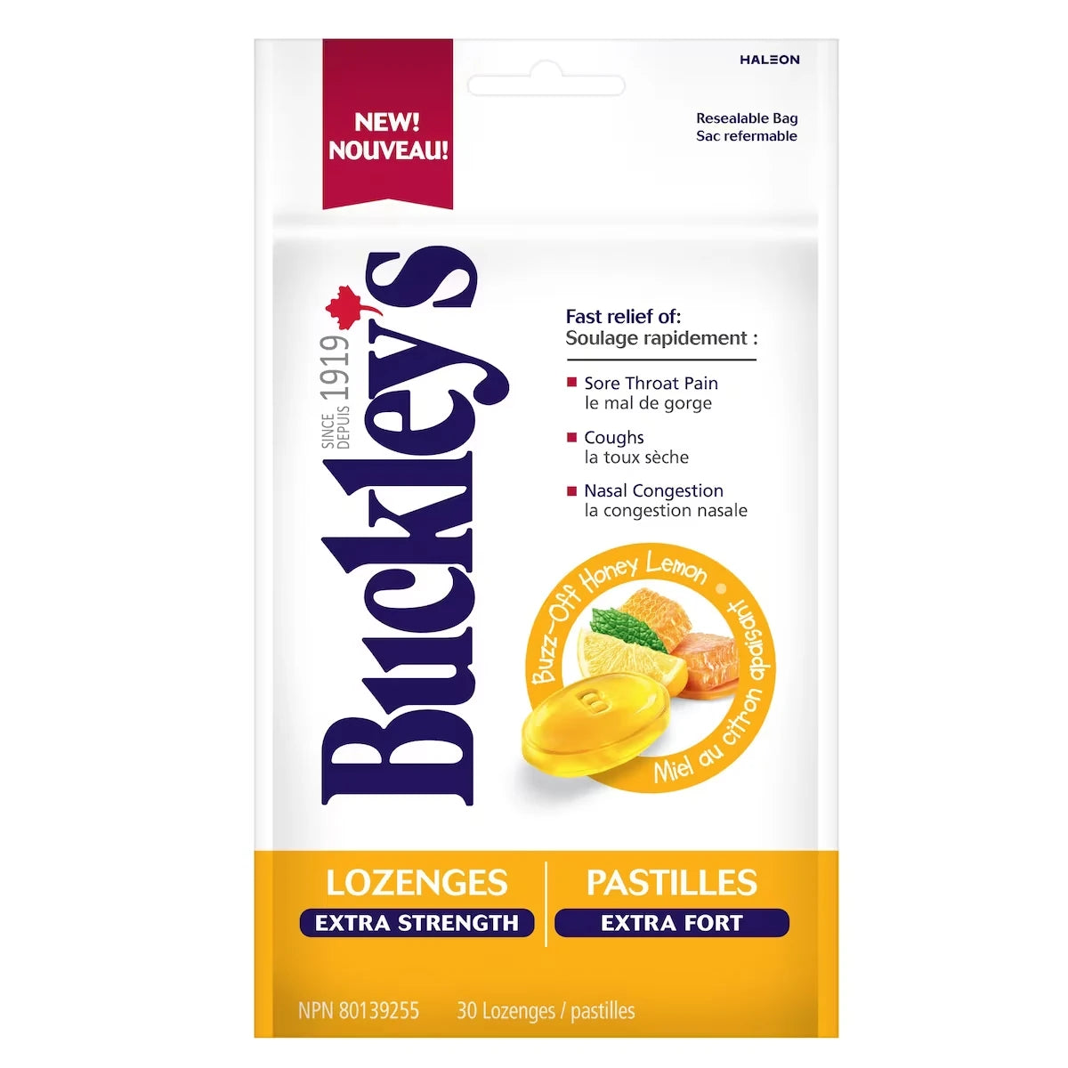 Buckleys Buckley's Lozenges Extra Strength Buzz-Off Honey Lemon product image