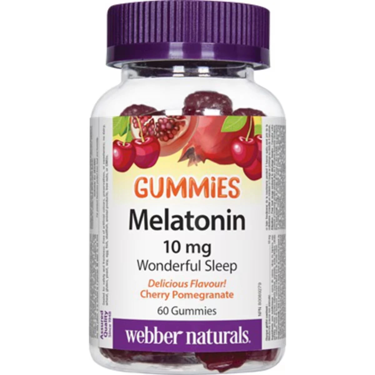 Webber Melatonin 10 mg Cherry Pomegranate front package