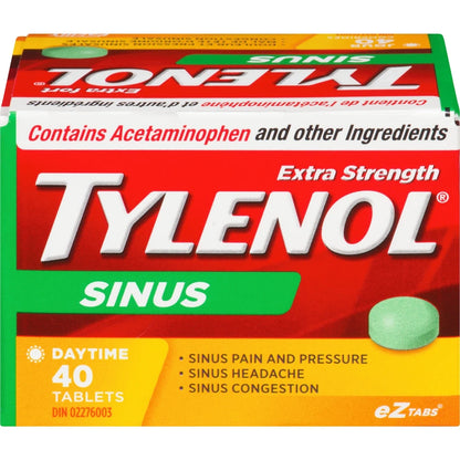 Tylenol Extra Strength Sinus Relief Daytime, EZTabs front package