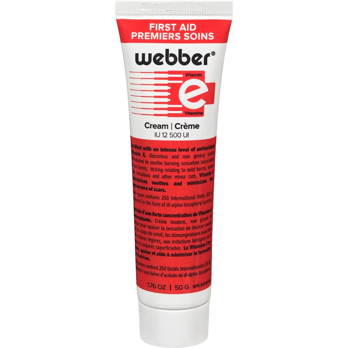 Webber First Aid Vitamin E Cream front package