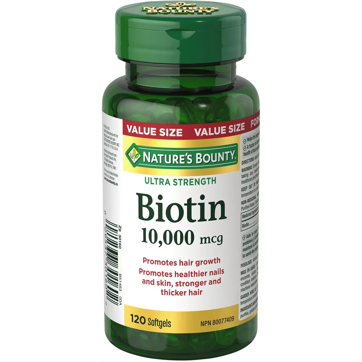 Natures Bounty Maximum Strength Biotin 10000 mg front package