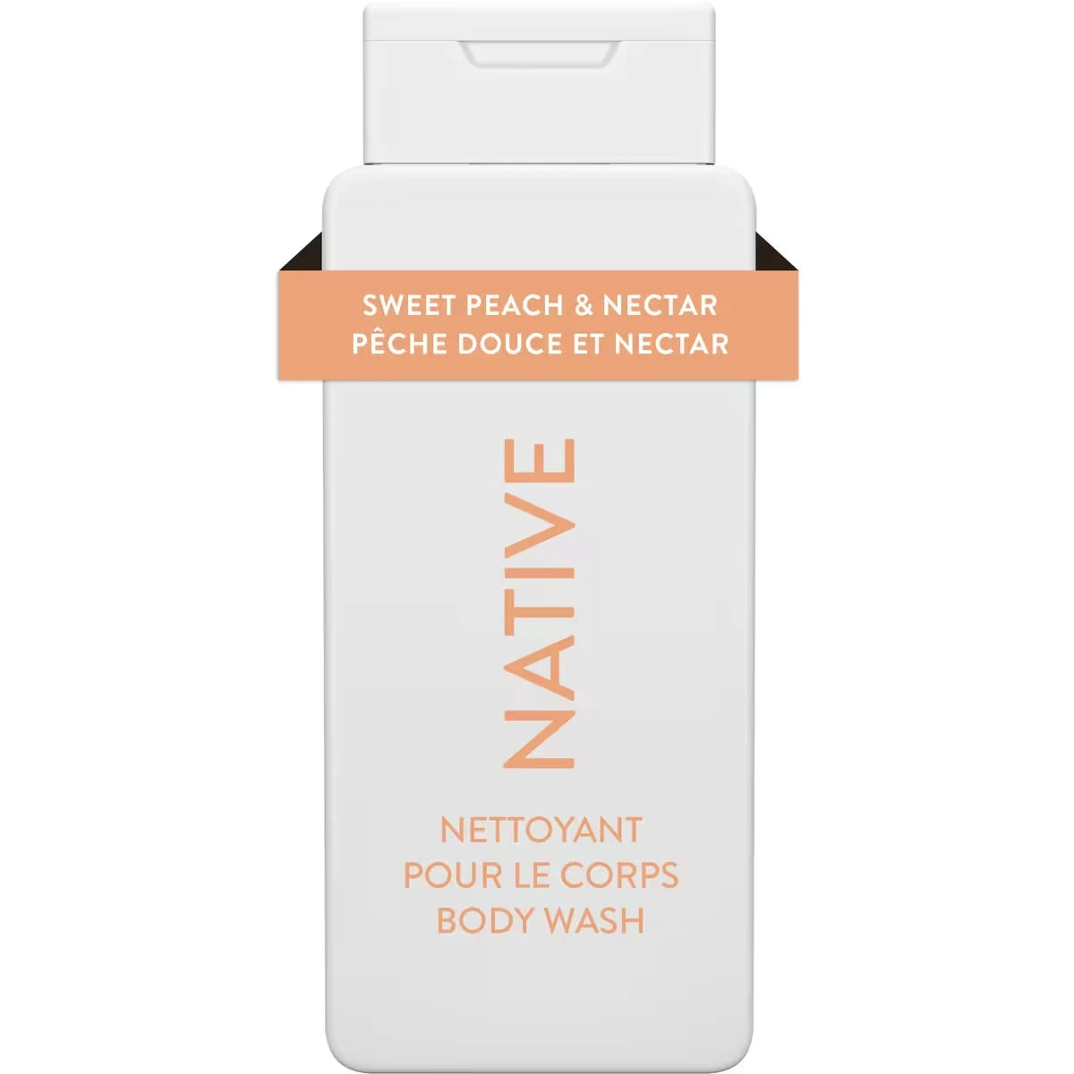 Native Natural Body Wash, Sweet Peach & Nectar, Sulfate Free, Paraben Free front package