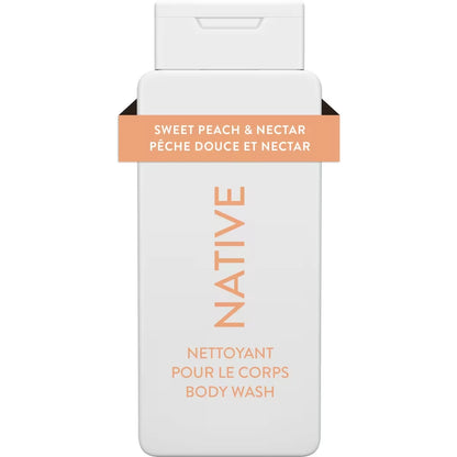 Native Natural Body Wash, Sweet Peach & Nectar, Sulfate Free, Paraben Free front package