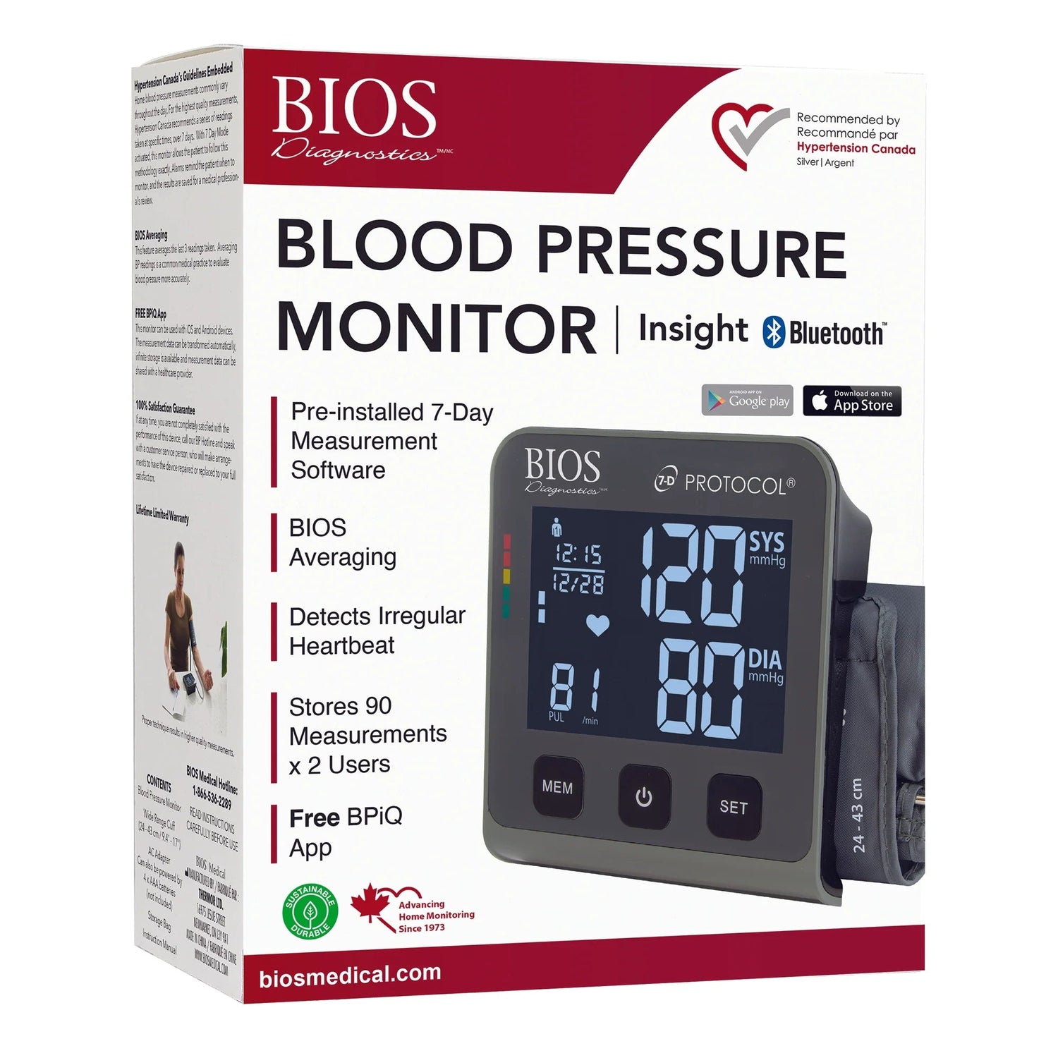Bios Blood Pressure Monitor Insight Bluetooth